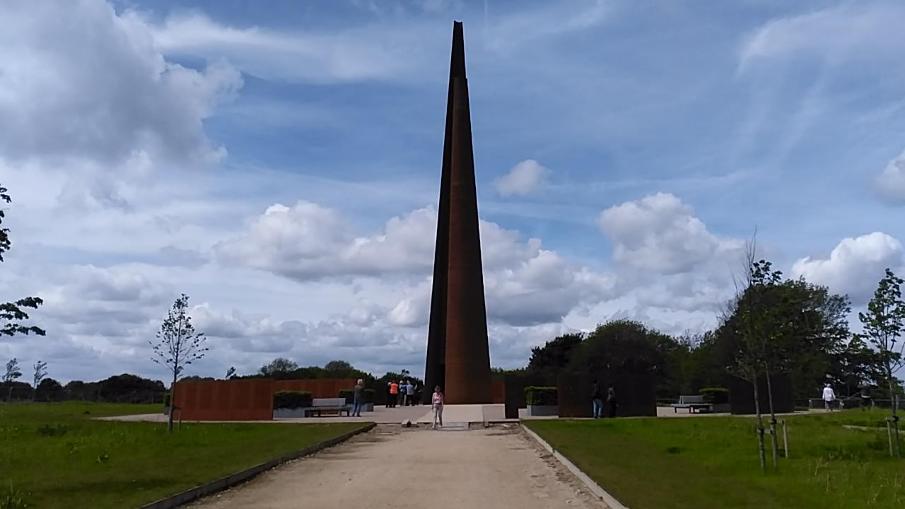 The Spire and Commemoration Walls at the International Bomber Command Centre, Lincoln