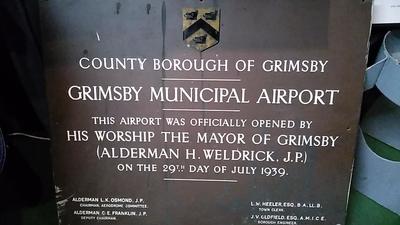 Original information board for Grimsby Municipal Airport